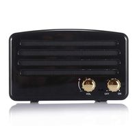 Wireless Bluetooth Retro Speaker with FM Radio, Portable Vintage Speaker, Amazon Alexa Support, Built-in Mic for Hands-Free Calls, 7-8 Hrs Playtime, TF Card, Aux Support for iOS/Android (Carbon Black)