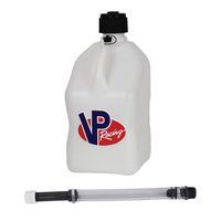 VP 5 Gallon Square White Racing Utility Jug with Deluxe Filler Hose