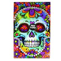 Rhinestone Bling Encrusted Hard Box for Full Pack of Cigarettes, Cigarette Case - Sugar Skull