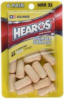 Hearos Ultimate Softness Series Ear Plugs, High Protection, 6 Pairs (pack of 6)