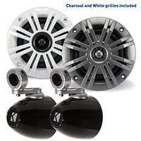 Kicker 4 Inch KM-Series Marine Speaker Bundle 41KM44CW with Black Wake Tower Enclosure