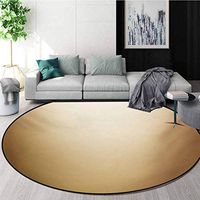 RUGSMAT Sepia Dining Room Home Bedroom Carpet Floor Mat,Abstract Gradient Display Soft Golden Brown Colored Plain Modern Digital Desgin Non Slip Rug,Diameter-35 Inch Ivory Sepia