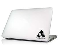 Laptop Decal Poop Happens Funny Cute Humor Love Vinyl Sticker mac Skin Saying Lettering Art Keyboard Decal Die-Cut (no Background Color)