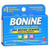 Bonine Motion Sickness Protection, Chewable Tablets, Raspberry 8 ea