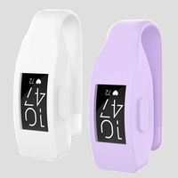 aczer-Y Fitbit Inspire HR Sport Band Clip Holder Replacement, 10 Color Soft Silicone TPU Protective Cover Case Poket Clip for Fitbit Inspire HR Smartwatch Shock-Proof (White+Light Purple)