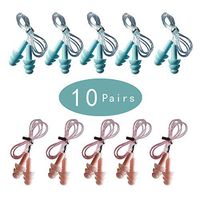 10 Pairs Reusable Silicone Ear Plugs Waterproof Noise Reduction Earplugs for Sleeping, Swimming, Snoring, Concerts