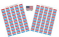 Made in USA! 100 Country Flag 1.5" x 1" Self Adhesive World Flag Scrapbook Stickers, Two Sheets of 50, 100 International Sticker Decal Flags Total (Luxembourg)