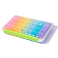 Pill Boxes Pill Organizer Weekly AM/PM (7-Day / 4-Times-A-Day) Medication Reminder Plastic Portable 28 Compartments for Medication Cod Liver Oil Medicine Pill Vitamins Supplements