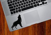 Yadda-Yadda Design Co. Wolf Howling - Laptop | MacBook | Computer - Trackpad - Vinyl Decal Sticker Licensed and Manufactured by YYDC (Size Variations Available) (3" w x 3" h, Black White)