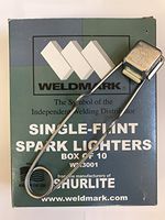 Shurlite Round File Single Flint Spark Lighter, 10 Per Box [Set of 10]