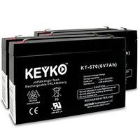 Kid Trax Avigo Quad KT1042TR - KT1051TR Battery 6V 7Ah - 4 Pack Fresh & REAL 7.0 Amp SLA Sealed Lead Acid AGM Rechargeable Replacement Genuine KEYKO F1 Terminal