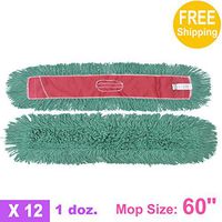 1doz. 60" x 5" SunnyCare #25606 Green Synthetic Cotton Dust Mop 12pcs/Case
