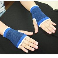 Forfar 2 pcs Wrist Support Elastic Gloves Gym Safety Nylon Polyester Hand Elbow Palm Brace Pain Relief Sport & Health Medical Blue