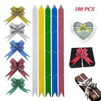 Gift Pull Bows 100PCS Christmas Gifts Wrapping Ribbon Glitter Present Wrap Strings for Birthday Wedding Decoration