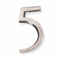 NACH HH-SDW6-ALM Shadow House Address Number - #5, Polished Aluminium, 6"