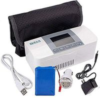 AIJUN Portable Dual Charger Insulin Cooler Refrigerated Box Drug Reefer Refrigerator 2-8°C White