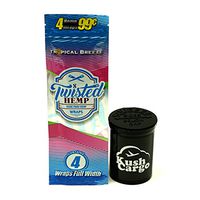 Twisted Hemp"Tropical Breeze" Flavored Hemp Wraps (2 Packs) with KC Pop Top (2 Packs)