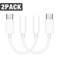 USB-C to 3.5 mm Headphone Jack Adapter to 3.5mm Aux Audio Jack Cable USB C to AUX Adapter Compatible with Google Pixel 1/2,Pad 2018,Huawei,HTC U12+,Samsung S8/S9+,Moto Z,MI,LG,Sony XZ etc [2 Pack]