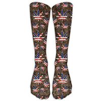 American Flag Pot Leaf Casual Unisex Sock Knee Long High Socks Sport Athletic Crew Socks One Size