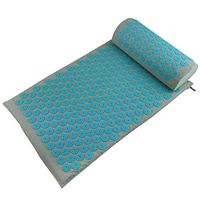 Acupuncture Mat and Acupuncture Massage Pillow, Yoga Mat Acupressure Pillow for Help Relieve Stress, Back, Neck and Sciatica,Blue,massagecushion+Pillow