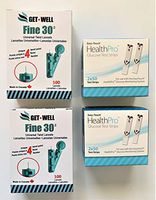GET•WELL Fine 30g Universal Twist Lancets - Made in Canada ! 200 CT HealthPro Blood Glucose Test Strips