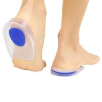 Wxnnx Silicone Heel Cups,Silicone Heel Pads for Bone Spurs Pain Relief Protectors of Your Sore Or Bruised Feet,2 Pairs,Blue,L
