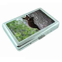 Perfection In Style Silver Cigarette Case Metal Wallet Black Bear Design D007