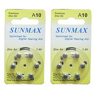 Sunmax 12 X Hearing Aid Batteries A10 10A Za10 10 Pr70