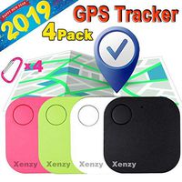 Smart Key Finder Locator, GPS Tracker, Square Anti Lost Wallet Phone Finder Pet Dog Cat Kids Luggage Tracker Sensor Device for Keychain Mini Alarm Wireless Seeker Selfie Remote Shutter Locator 4 Pack