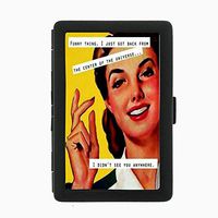 Perfection In Style Black Color Metal Cigarette Case Vintage Housewife Design 010