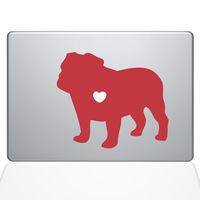 The Decal Guru I Love My Bulldog Decal Vinyl Sticker, 13" MacBook Air, Red (1485-MAC-13A-DR)