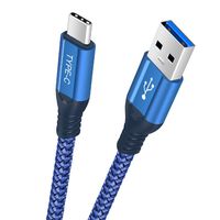 Galaxy s8 Charging Cable, TITACUTE Extra Long USB Type C Cable 6.6FT Fast Charger Data Sync Nylon Braided Cord Compatible for Galaxy Note 8 s9 s8 Plus, LG G6 V30 V20, Moto X4 Blue