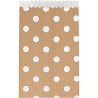 Creative Converting 20 Count Paper Treat Bags with Polka Dots, Small, Kraft Brown