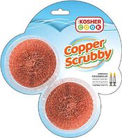 Copper Scrubber Scouring Pad – Heavy Duty Kitchen Sponge for Cleaning Sensitive Surfaces - Removes Tough Grease From Candlesticks and Aluminum and Stainless Steel Cookware – by The Kosher Cook