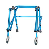 LBYMYB Dwarf Adjustable Height Blue Elderly Disabled Walker Walking Auxiliary Aluminum Alloy Wheelchair
