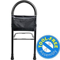 Vaunn Medical Bed Rail Assist & Height Adjustable Grab bar Handle for Adults & Seniors, Charcoal Black