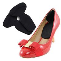 PHEZEN Heel Cushion Insole 1 Pair, Back Heel Pads Grips Liners for High Heels Blisters Protection,Shoe Gel Inserts (Black)