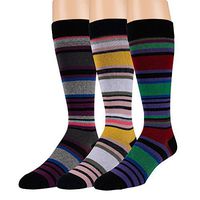 Compression Socks for Men and Women - 3 Pack - Graduated Support For Travel, Fitness and Pregnancy (Colored Stripes)