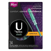 U by Kotex Sleek Tampons, Super Plus Absorbency, Unscented, 34 Count