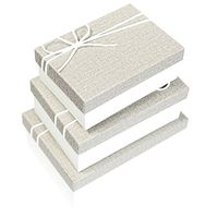 Ikee Design Nesting Gift Rectangle Boxes with Lids 3 Assorted Sizes Ready for Gift Giving