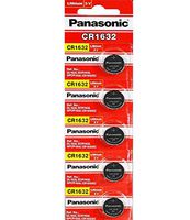 Panasonic CR1632 Multi Purpose including Remote Control for Cars 3 Volt Lithium Coin Battery-pack of 5