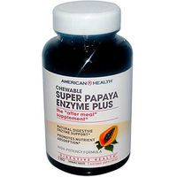 American Health Super Papaya Enzyme Plus Chewable Tablet - 180 per pack - 3 packs per case.