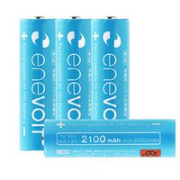 enevolt AA Rechargeable Batteries Ni-MH 2100mAh High-Capacity 1,000 Recharge Cycles and Low Self-Discharge, Pre-Charged, Battery Case Included - 4 Pack
