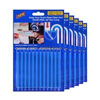 Drain Sticks, Drain Stix Drain Cleaner & Deodorizer Sink Sticks Drain Deodorizer Sticks for Odor Unscented Non-Toxic for Kitchen Bathroom Sinks Pipes Septic Tank Safe (72pcs, Blue)