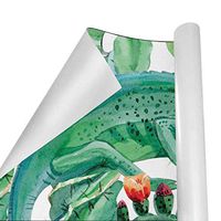 Gift Wrapping Paper Roll Watercolor Chameleon and Cactus for Birthday,Holiday,Wedding,Baby Shower Gift Wrap - 3Rolls - 58inch x 23inch Per Roll