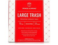 Prince & Spring Premium Large Garbage 33 Gallons with Drawstrings, 70 Count