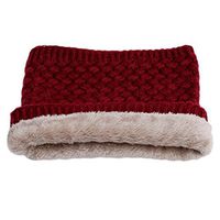 Meolin Womens Winter Knit Thickened Wool Collar Scarves Warm Neck Scarf ,dark red,8.669.45in