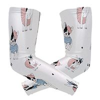 LEVEIS French Bulldog Paris Sports Compression Arm Sleeves for Baseball, Basketball, Football, Cycling, Golf 1 Pair 2 Sleeves