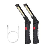 LED Work Light, Coquimbo COB Rechargeable Work Lights with Magnetic Base 360°Rotate and 5 Modes Bright LED Flashlight Inspection Light for Car Repair, Household and Emergency Use (2 Pack, 27x4.5cm)