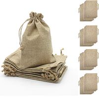 20 Pcs Burlap Bags with Drawstring Party Favor Bags for Wedding Decorations, Storage Arts Crafts Projects Presents Snacks Jewelry Candy Christmas (8X12 inch)